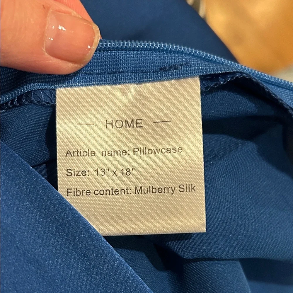 Bright navy silk travel pillow cover